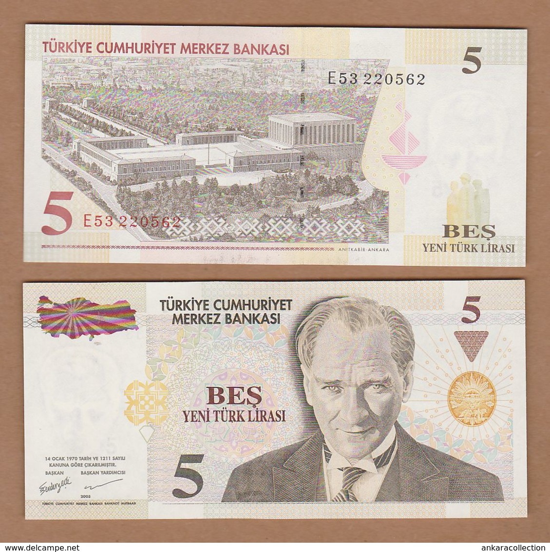 AC - TURKEY - 8th EMISSION 5 TL E UNCIRCULATED - Turquie