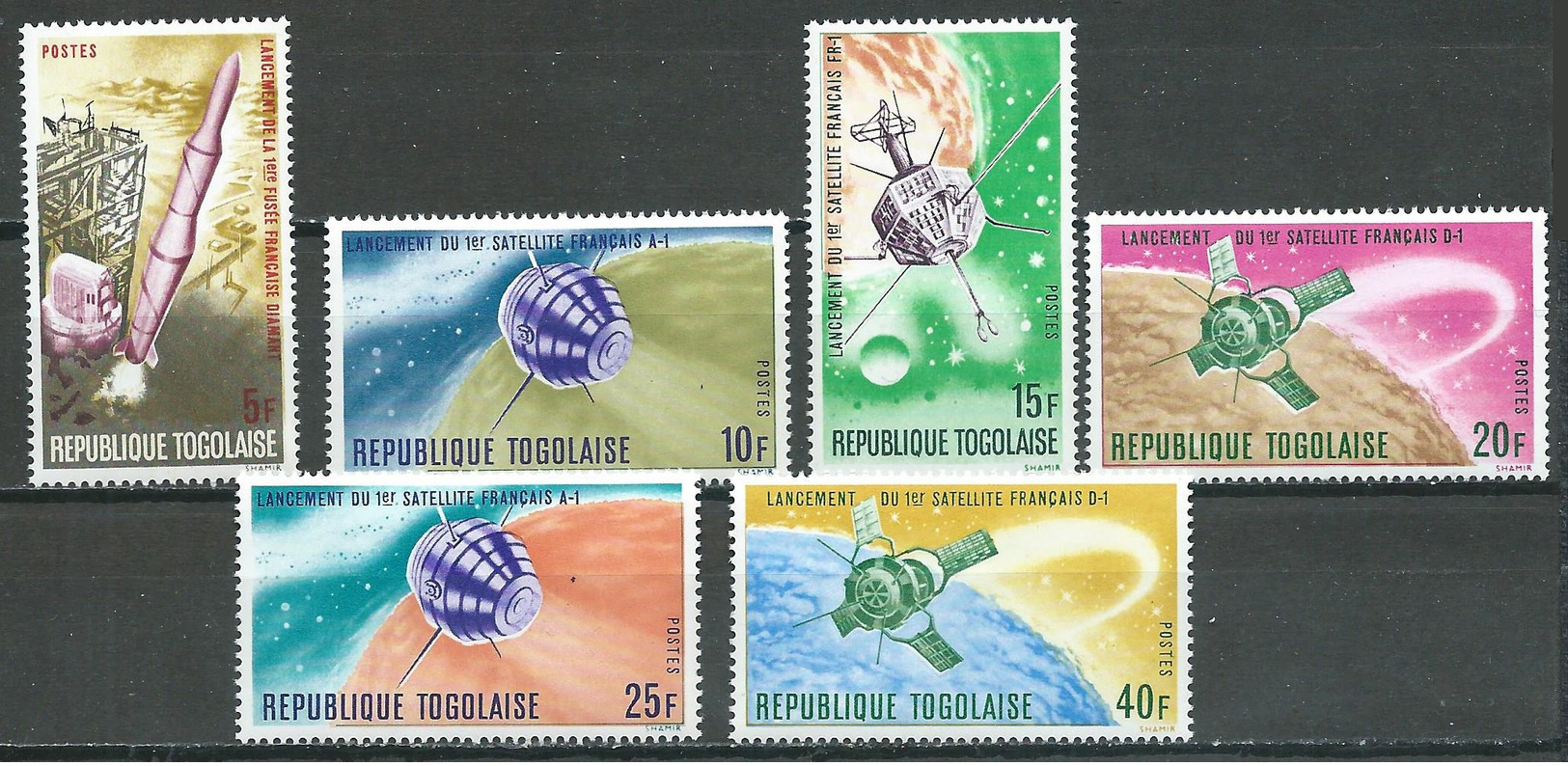 Togo YT N°525/530 Lancement Des Premiers Satellites Français Neuf ** - Togo (1960-...)