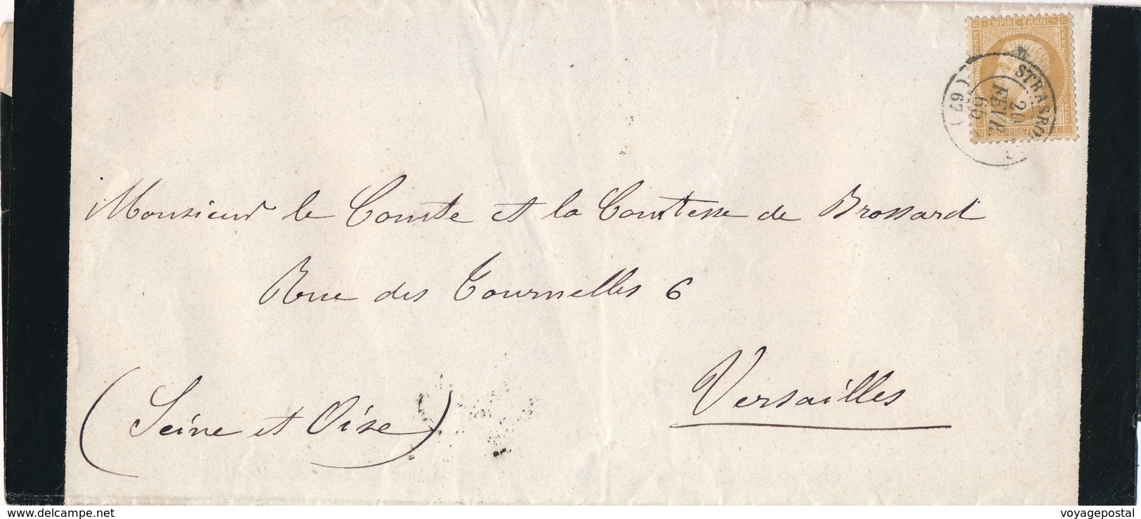Lettre Avis De Décès N°21 Strasbourg - 1849-1876: Période Classique