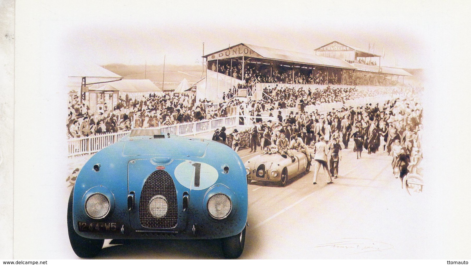 Bugatti Type 57G -  Le Mans 1939 -  Pilotes: Jean-Pierre Wimille/Pierre Veyron  -  Tableau De Francois Bruere - Le Mans
