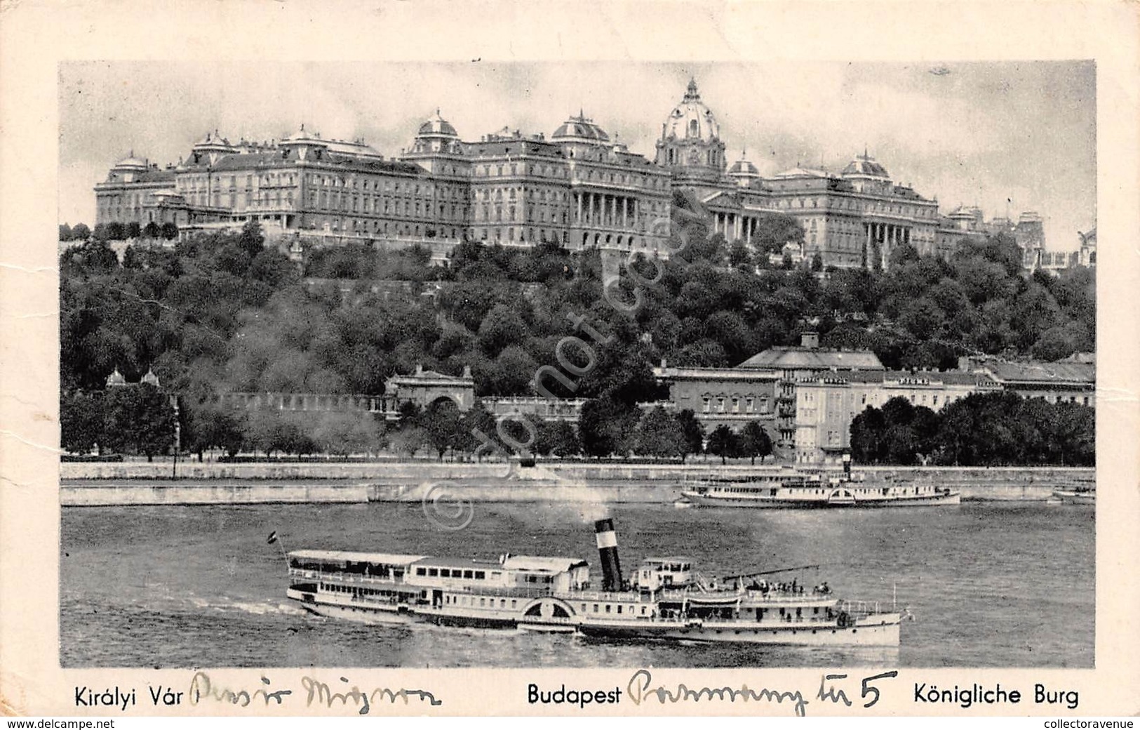 Cartolina Budapest Panorama E Battello Landscape With Boat - Non Classificati