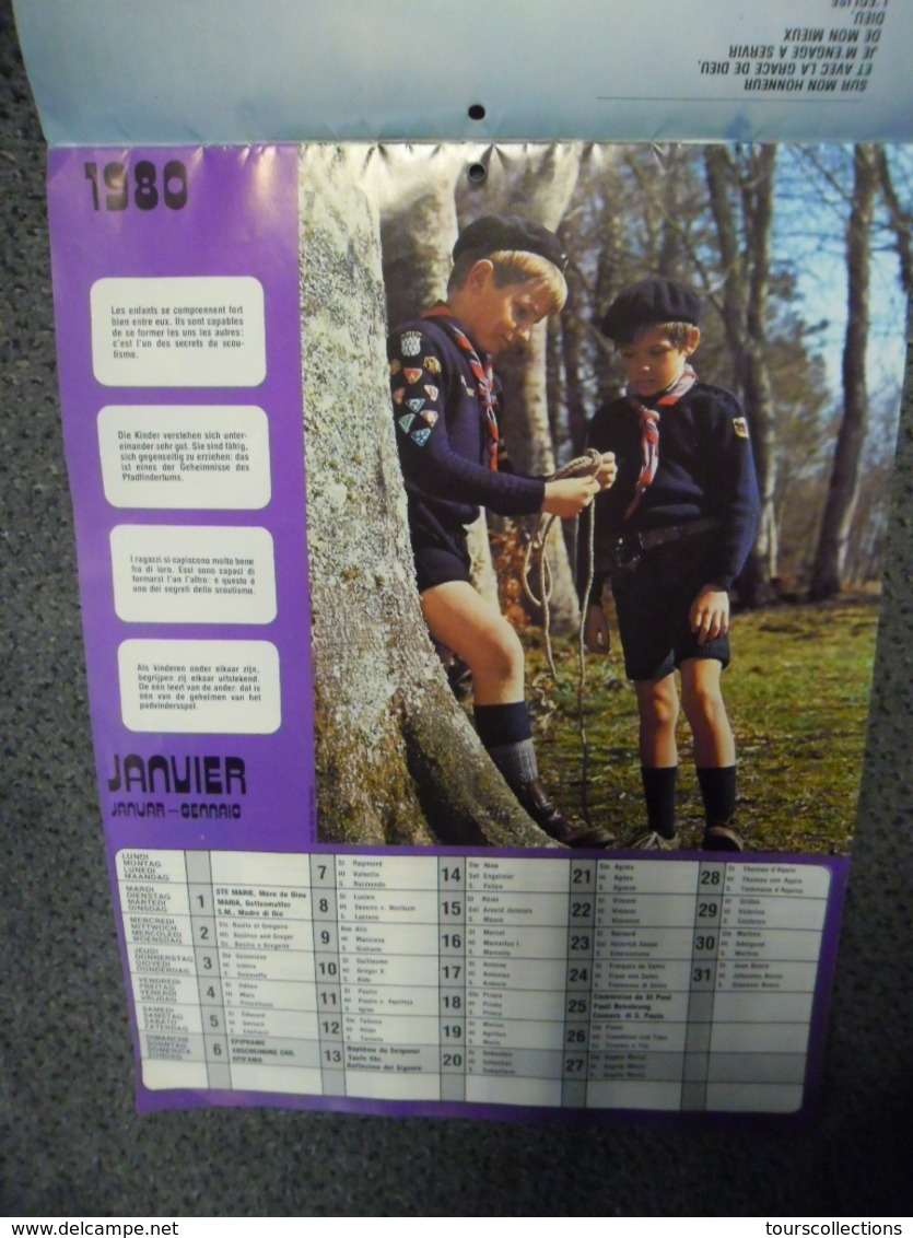 CALENDRIER SCOUTISME 1980 - SCOUT Scouts D'Europe JMJ Pape Jean Paul II - Grand Format : 1971-80