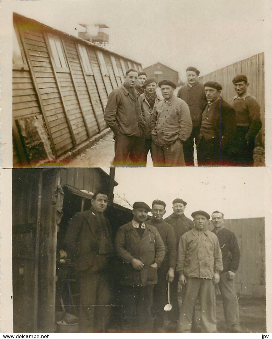 LOT DE 4 PHOTOS D'UN CAMP DE PRISONNIERS FRANCAIS - Probablement En Allemagne - - 1939-45