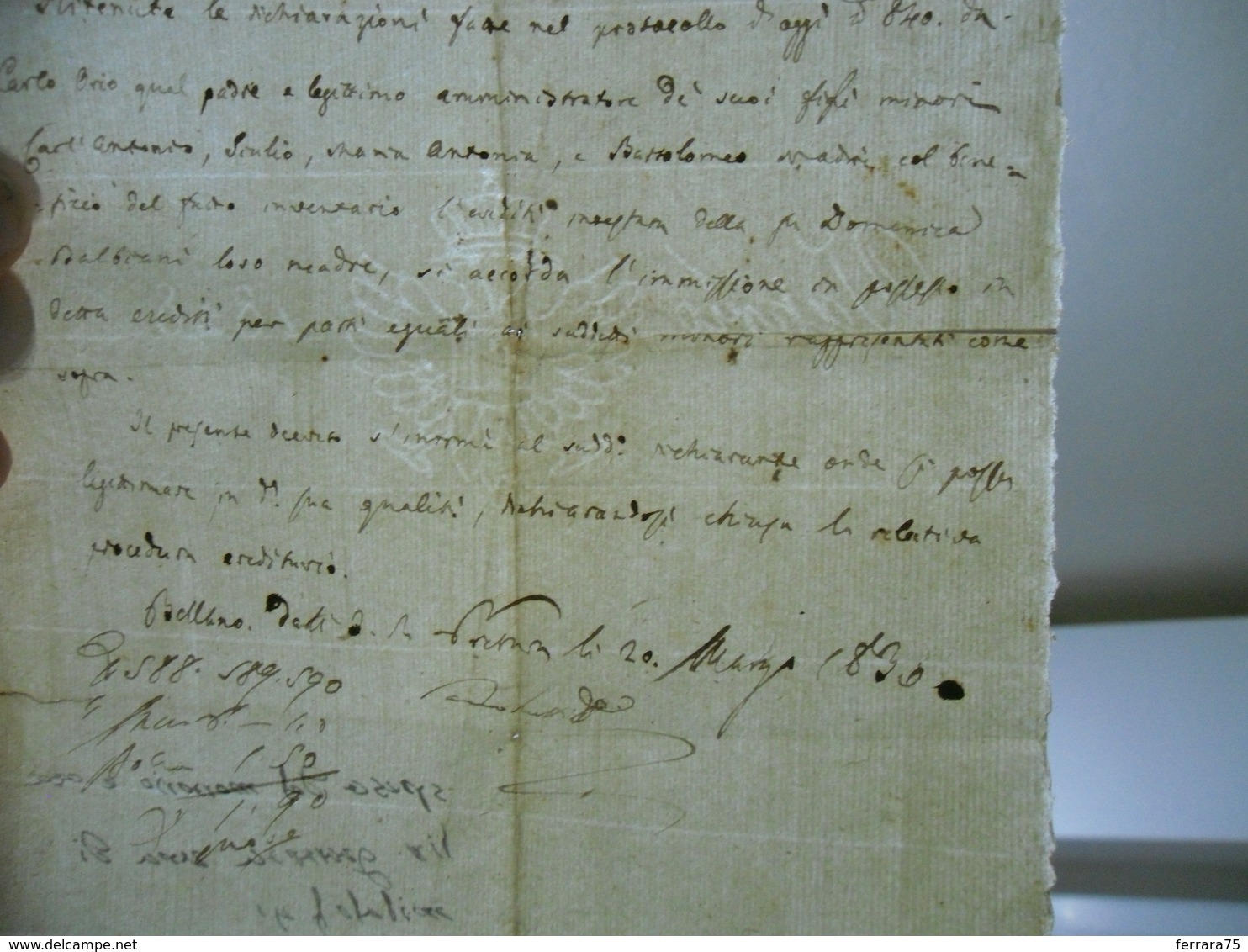 MANOSCRITTO CARTA BOLLATA REGNO LOMBARDO VENETO CENT.30 BELLANO LECCO 1830 - Manoscritti