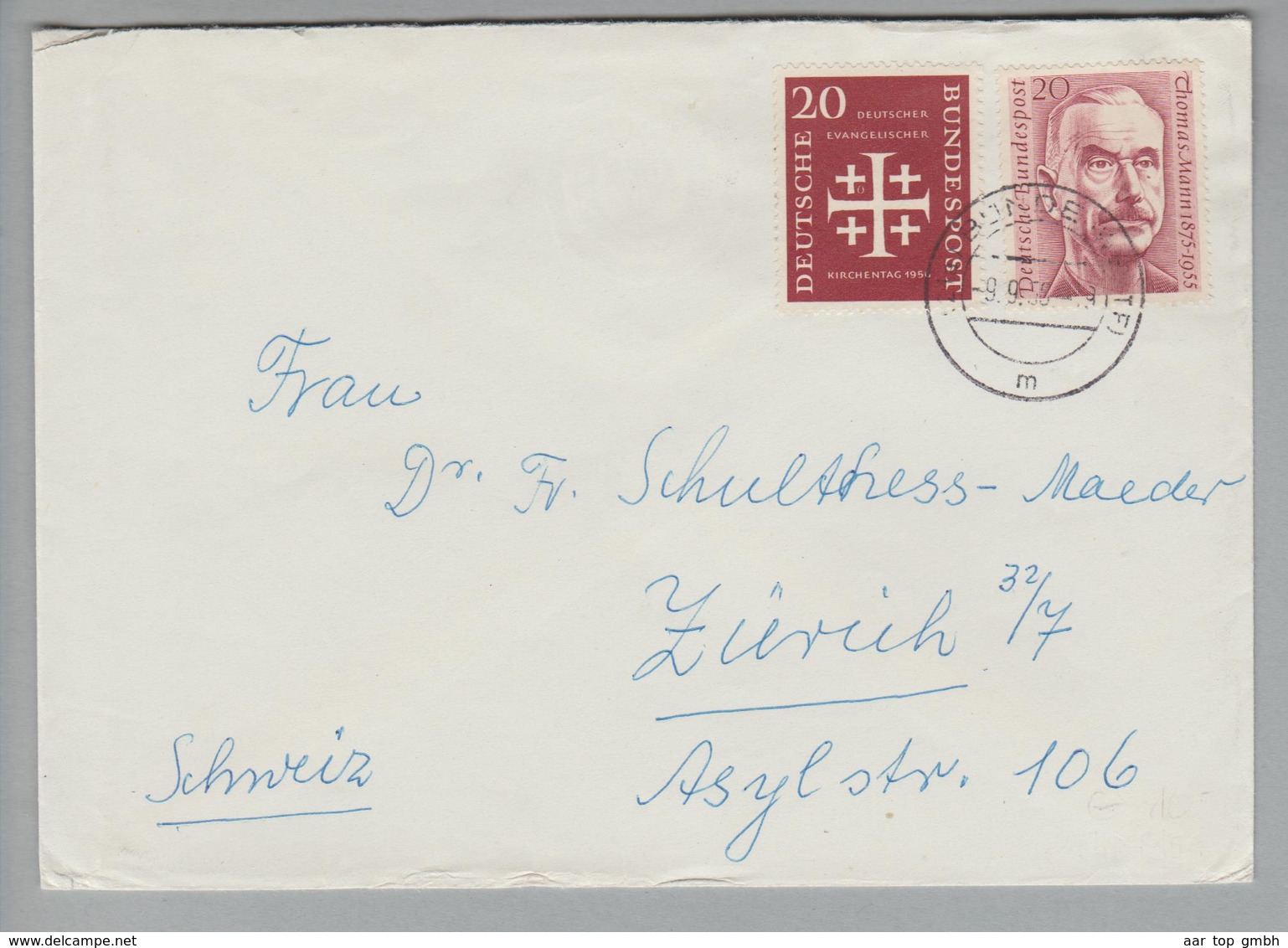 DE BRD 1955-09-09 Brief Mit Mischfrankaturen Gleiche Wertstufe! - Lettres & Documents