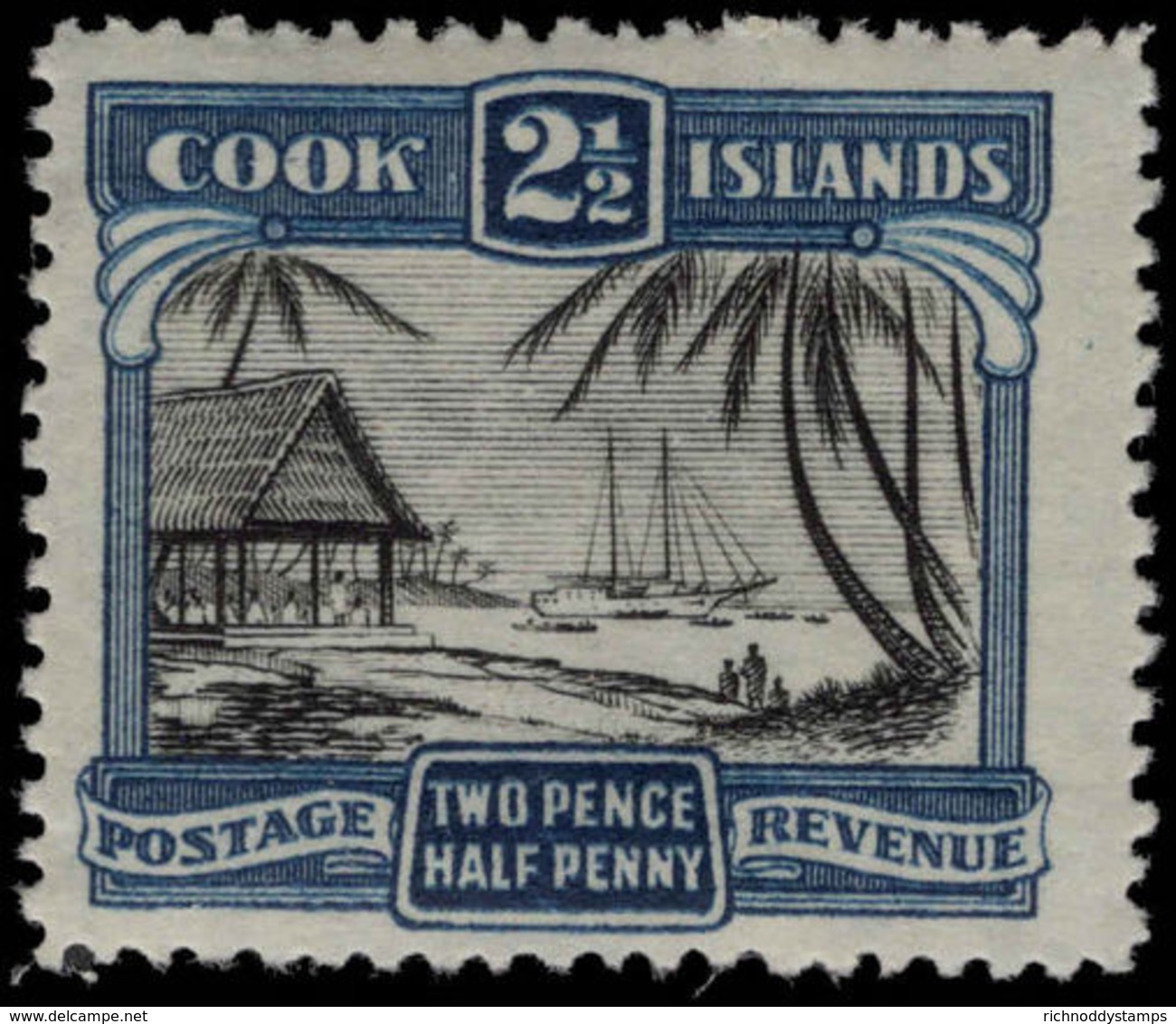 Cook Islands 1944-46 2&#189;d Natives Unmounted Mint. - Cook Islands