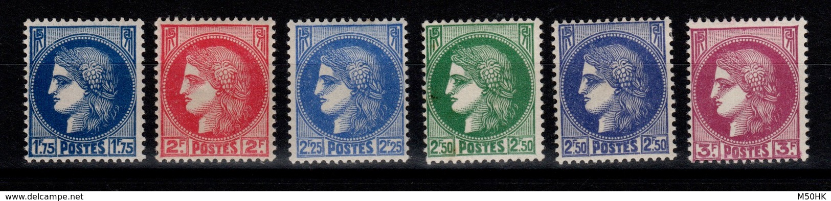 YV 372 à 376 N* Serie Ceres Complete Cote 14 Euros - Neufs