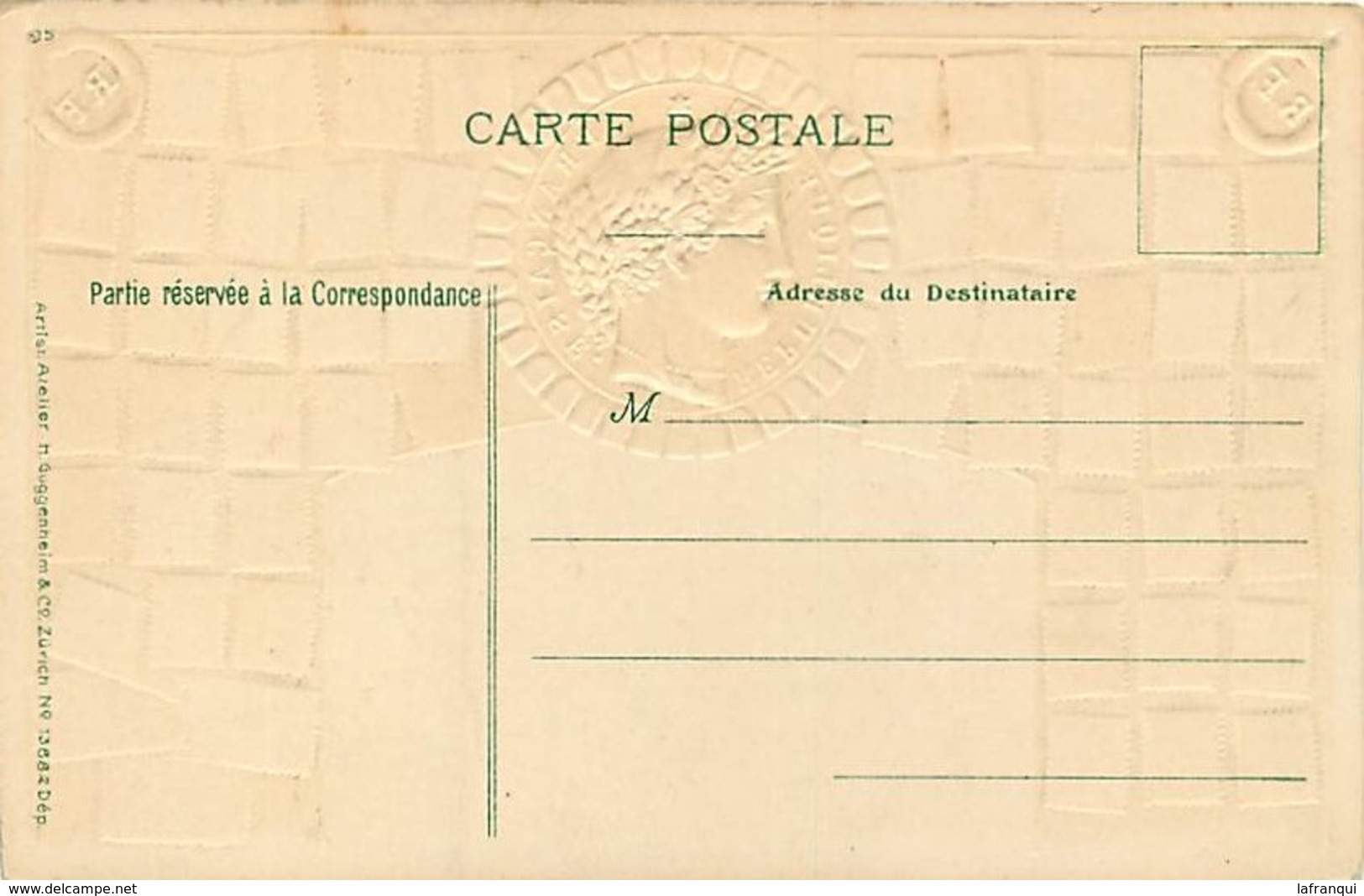 Themes Div-ref Z229- Philatelie - Representation Timbres - Carte Gaufrée -medaillon Fond Doré - Paris -arc De Triomphe - Sellos (representaciones)