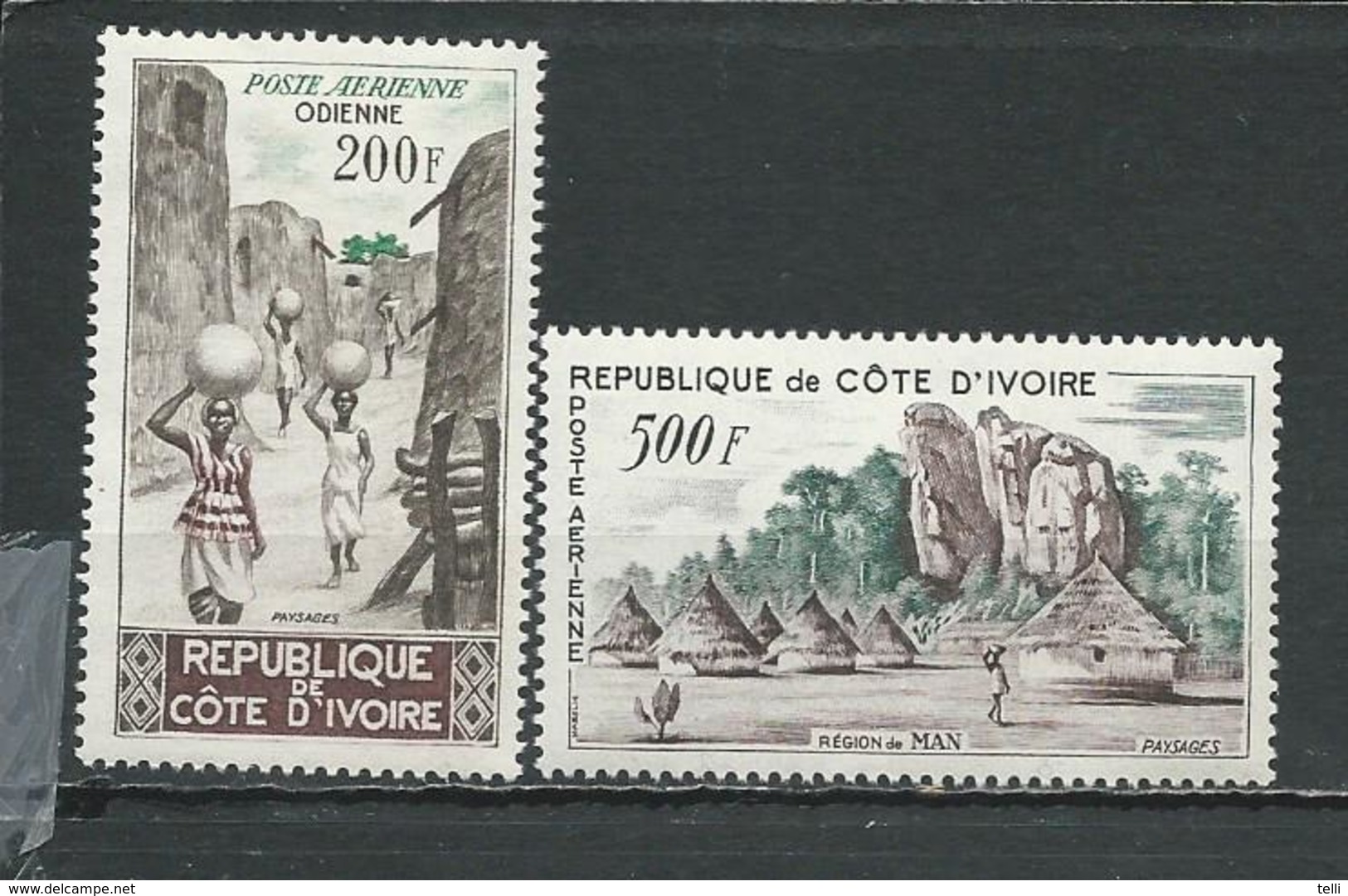 COTE IVOIRE Scott C19-C20 Yvert PA23-PA24  (2) ** Cote 20,50 $ 1962 - Côte D'Ivoire (1960-...)