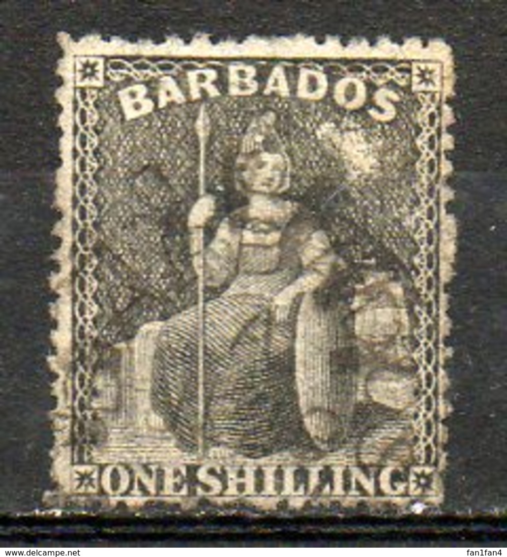 AMERIQUE CENTRALE - BARBADE - (Colonie Britannique) - 1861 - N° 13 - 1 S. Noir - (Britannia) - Antilles