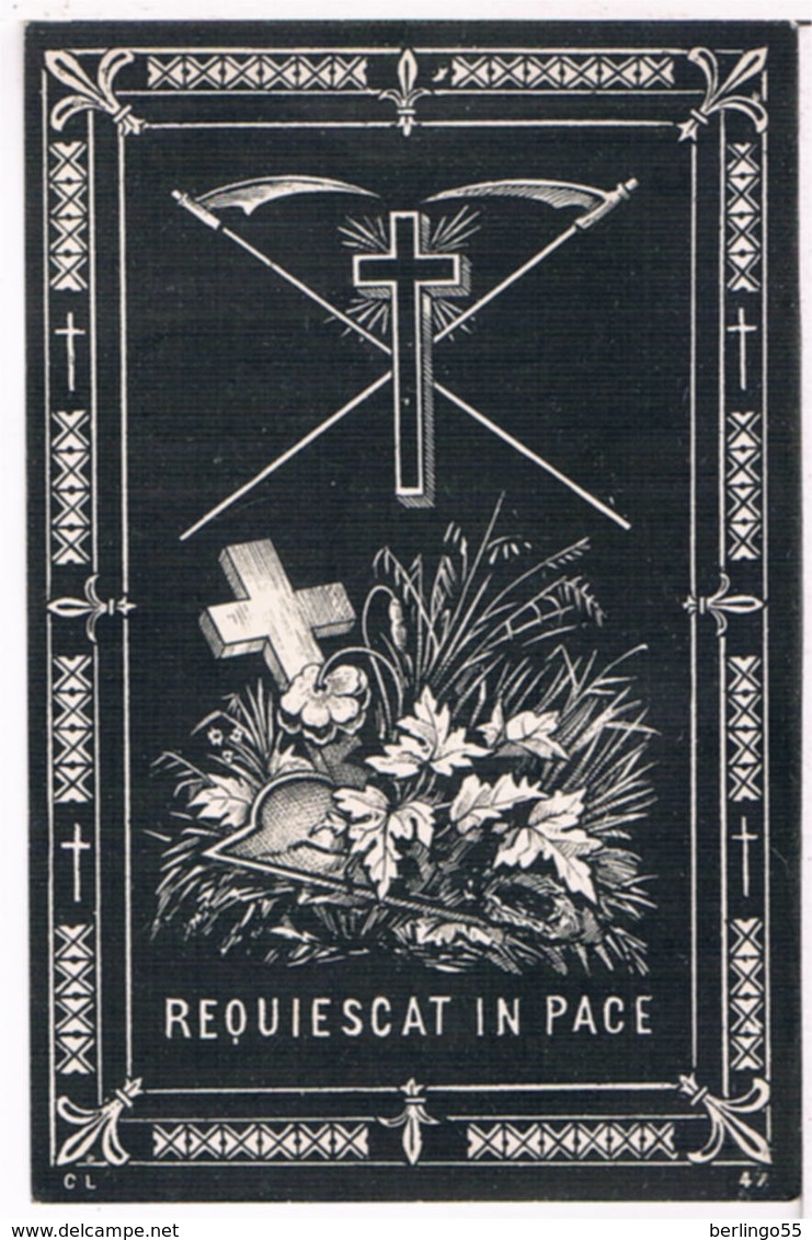 Dp. Bauwens Karel. Echtg. Beyn Mathilde. ° Eecloo 1840 † Eecloo 1901  (2 Scan's) - Godsdienst & Esoterisme