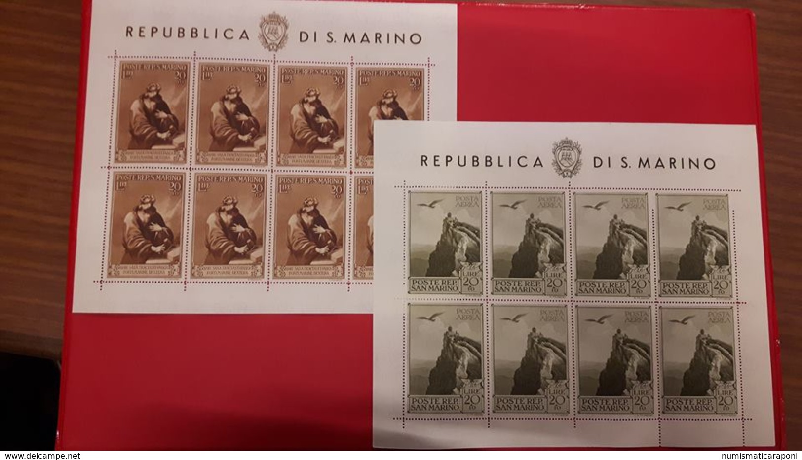 San Marino 1944 Foglietti Pro Case Popolari N°4+5 Nuovi** Cod.fra.1153 - Unused Stamps