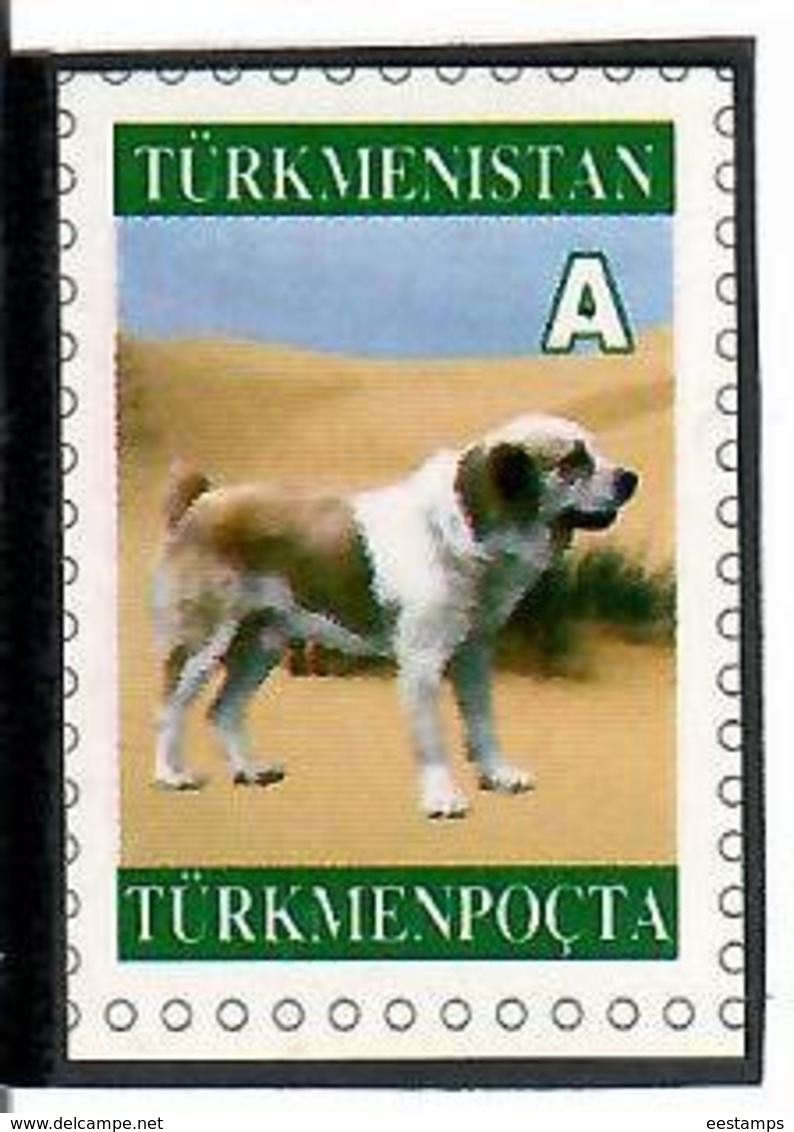 Turkmenistan .Definitive 2004 (Dog). 1v: A - Imperf, Self/ Adh - Turkménistan