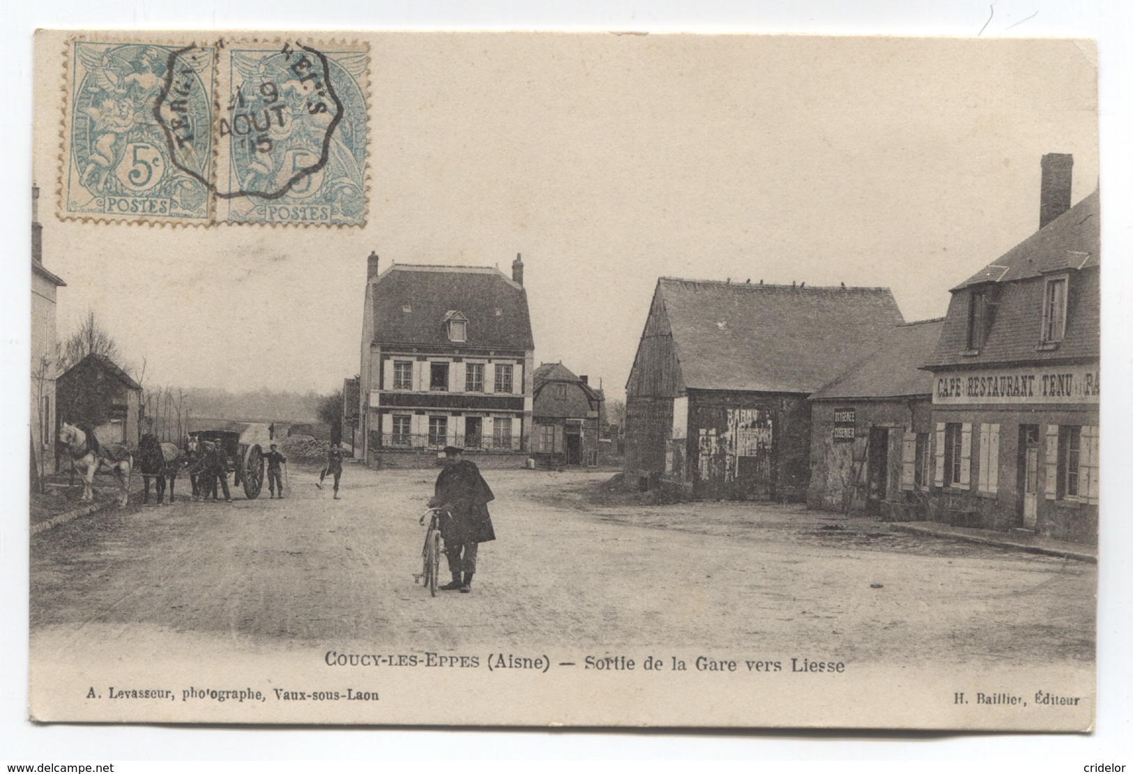 02 - COUCY-LES-EPPES - SORTIE DE LA GARE VERS LIESSE - BEAU CACHET AMBULANT - VOIR ZOOM - Autres & Non Classés