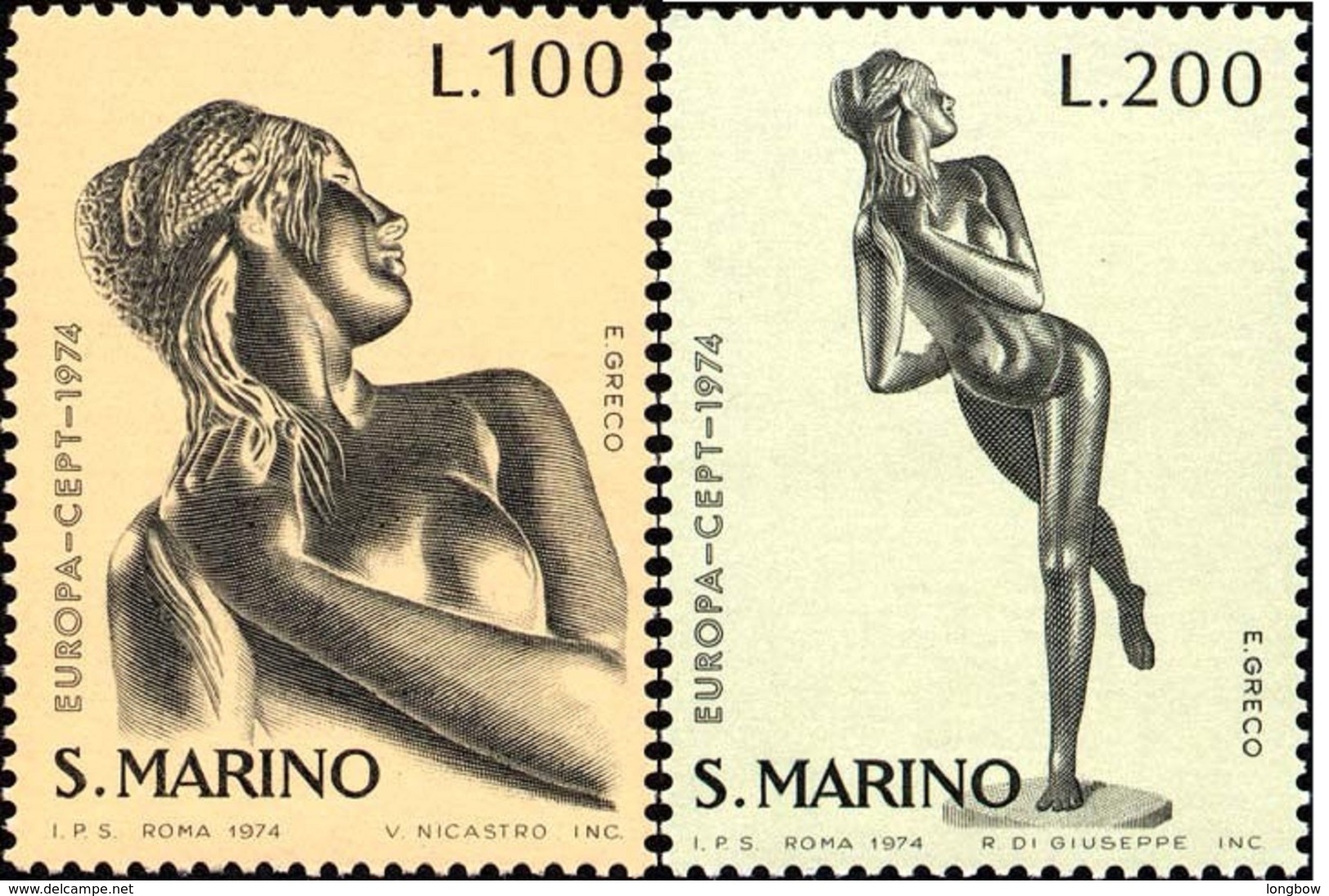 San Marino 1974 Serie C.E.P.T.- Sculptures - Nuovi