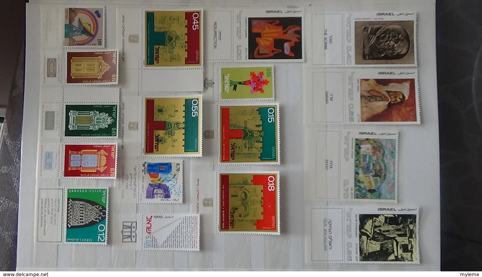 Grosse collection de timbres + blocs + carnets d'Israël tous avec tabs et **. Côte ++ A saisir !!!