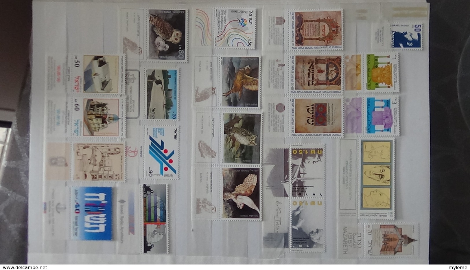 Grosse collection de timbres + blocs + carnets d'Israël tous avec tabs et **. Côte ++ A saisir !!!