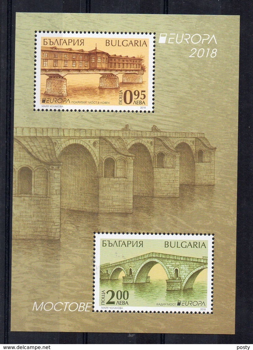 B/F - M/S - BULGARIE - BULGARIA - 2018 - EUROPA - PONTS - BRIDGES - - Blocs-feuillets