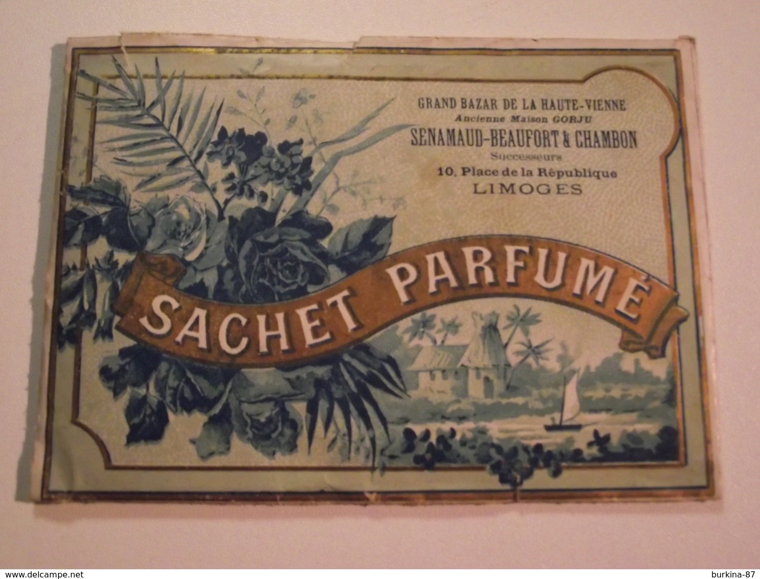 SACHET PARFUME, Vers 1900, Limoges, Grand Bazar De La Hte Vienne - Autres & Non Classés