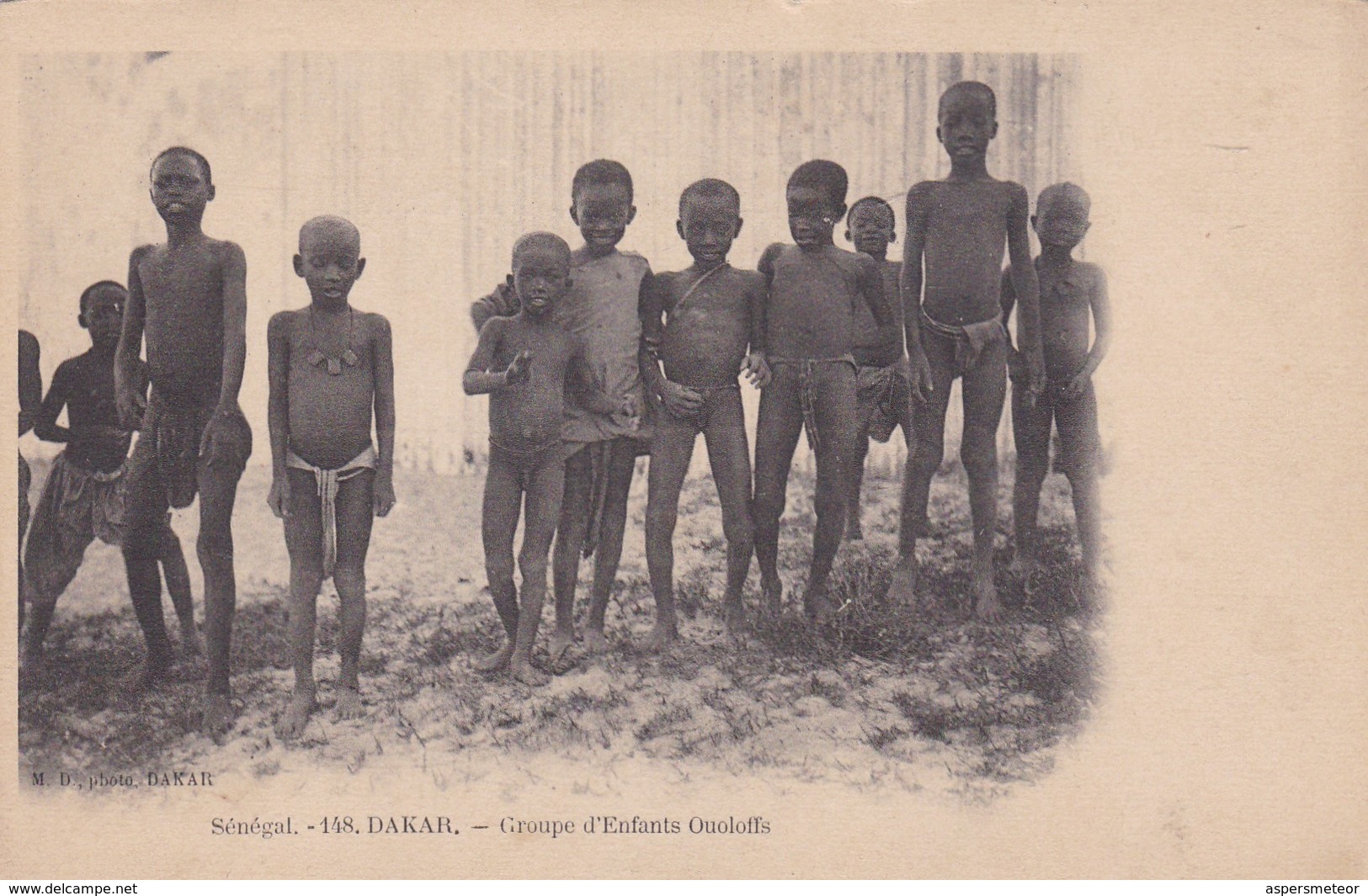 SENEGAL. DAKAR. GROUPE D'ENFANTS OUOLOFFS MD PHOT. CIRCA 1900s. NON CIRCULEE- BLEUP - Senegal