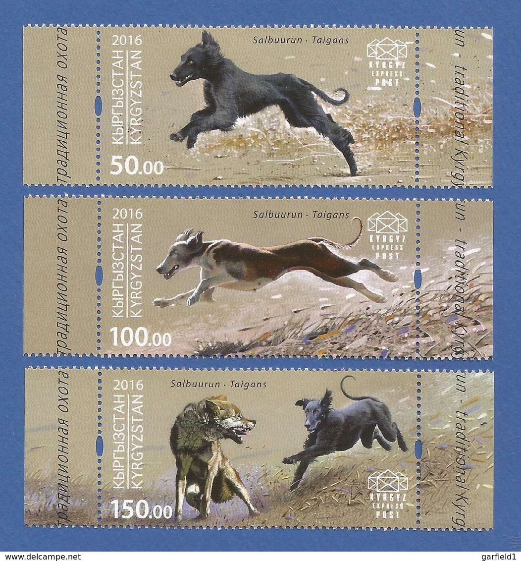 Kirgisistan 2016  Stamp-World  Nr.1039 / 41 , Hunting Dog`s Taigan - Postfrisch / MNH / (**) - Kirgisistan