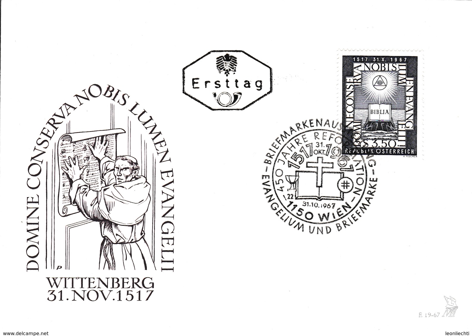 1967   FDC - Ersttag. Mi: 1249 450 Jahre Reformation - FDC