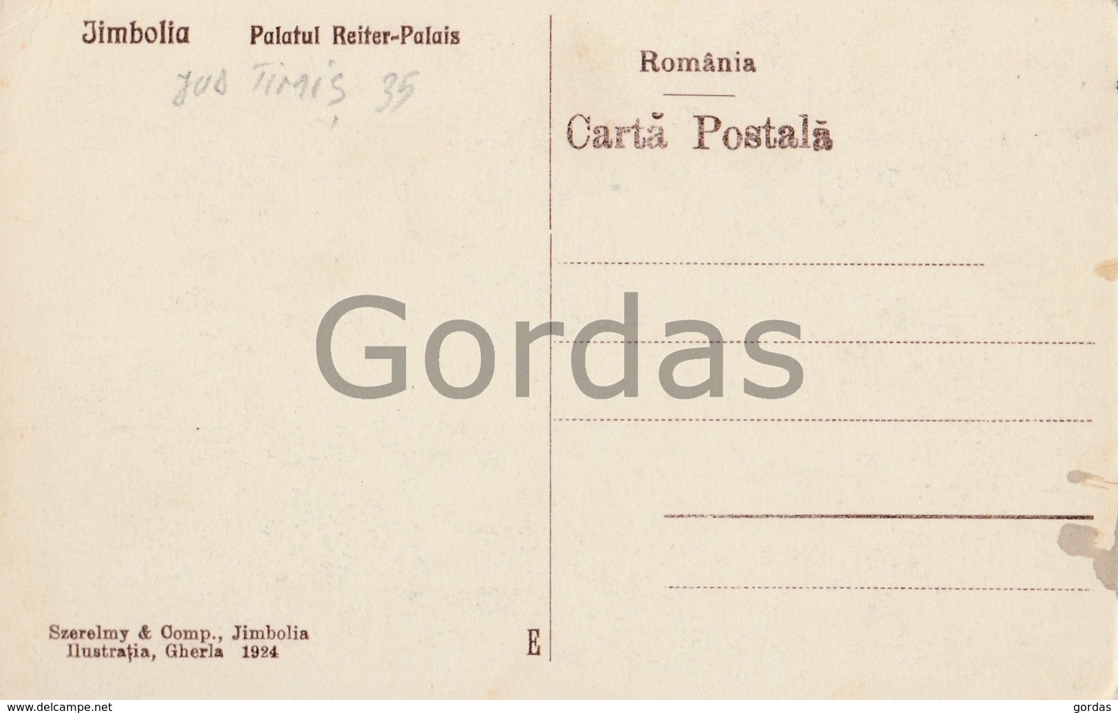 Romania - Jimbolia - Jud. Timis - Palatul Reiter - Romania