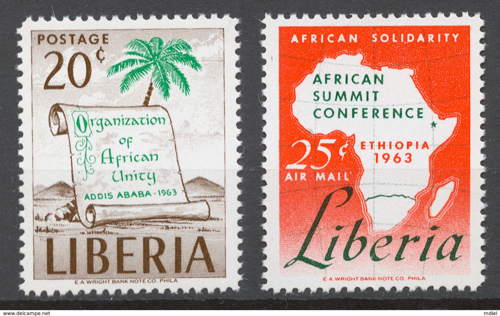 Liberia 1963 Mi# 610-11** CONFERENCE OF AFRICAN HEADS OF STATE FOR AFRICAN UNITY, ADDIS ABABA - Liberia