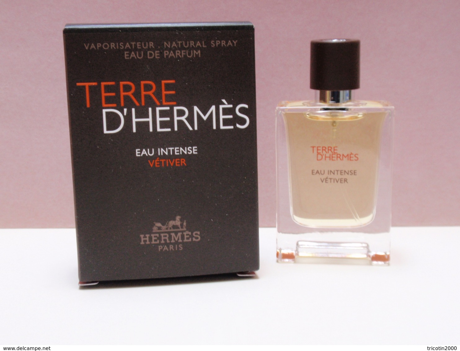 NEW 2018!!!! MINIATURE Eau De Parfum TERRE D'HERMES Eau Intense Vetiver  VAPO 12,5 Ml - Miniatures Hommes (avec Boite)