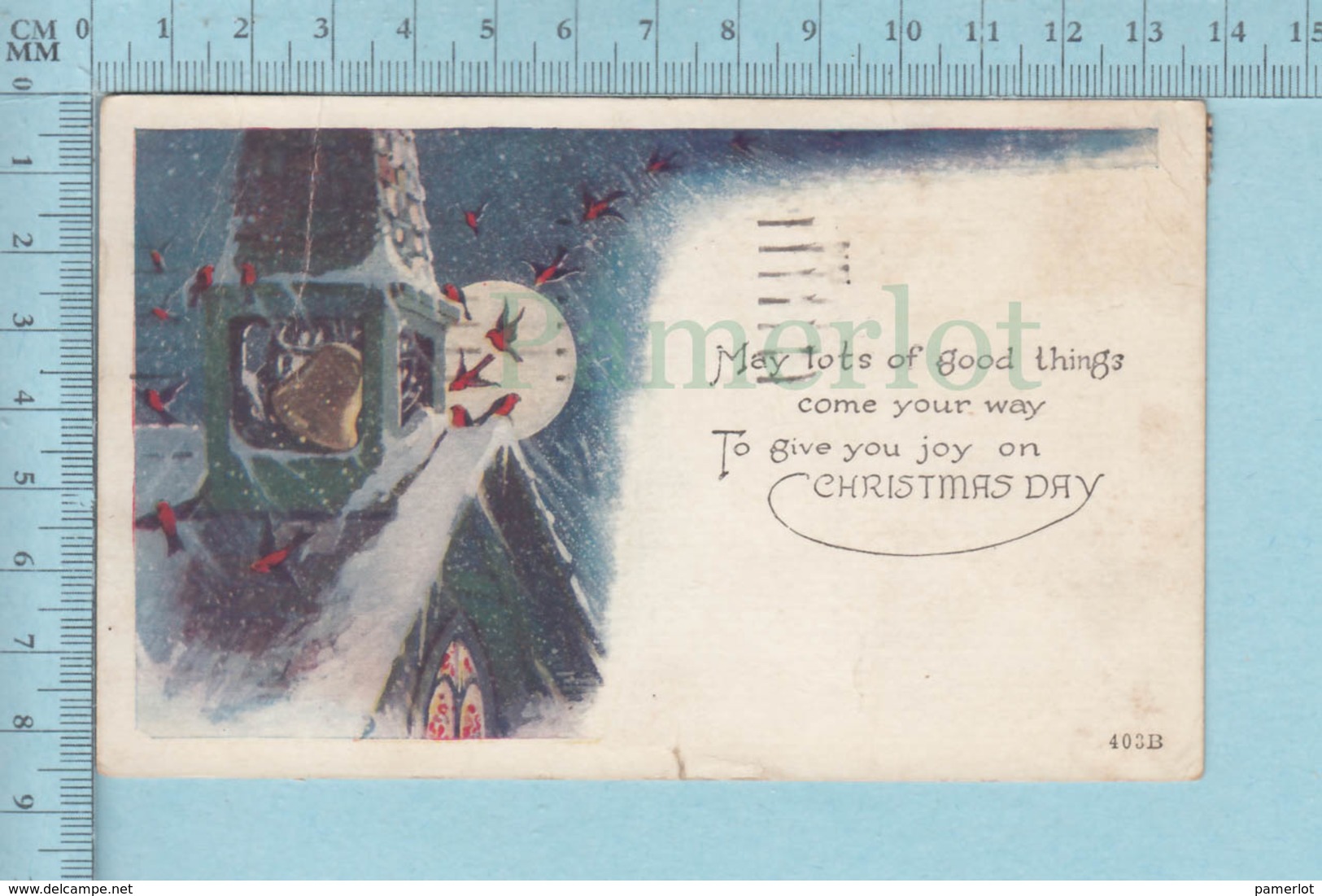CP Avec Vignette 1920, Croix De Loraine Avec Enfant Et Pere Noel, Sur Carte Postale De Noel - Vignettes De Fantaisie