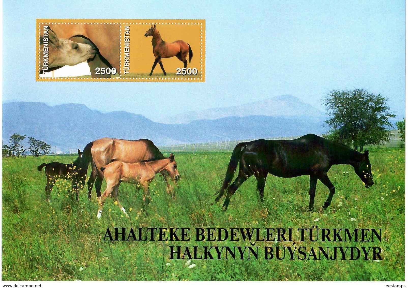 Turkmenistan.2005 Horses(Mountains). 4 S/S, Each Of 2v X2500  Michel # BL25-28(189-96) - Turkmenistan