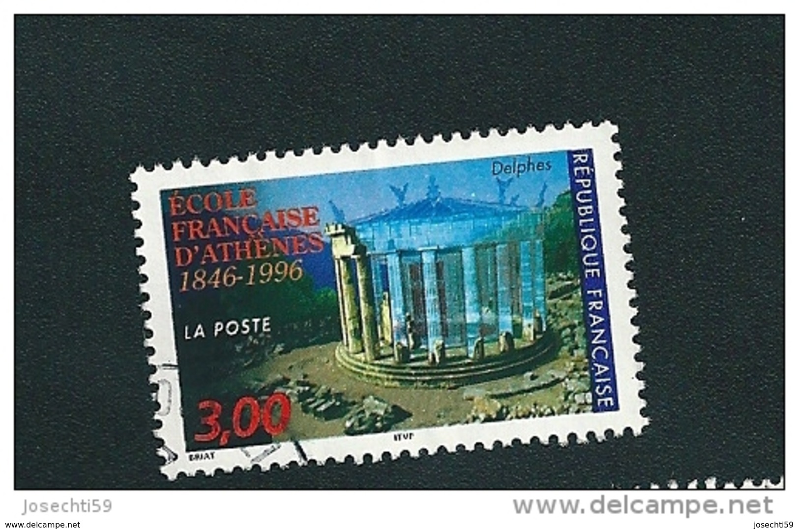 N° 3037 Ecole Française D'Athènes 1846-1996 Delphes Oblitéré Timbre France 1996 - Usados