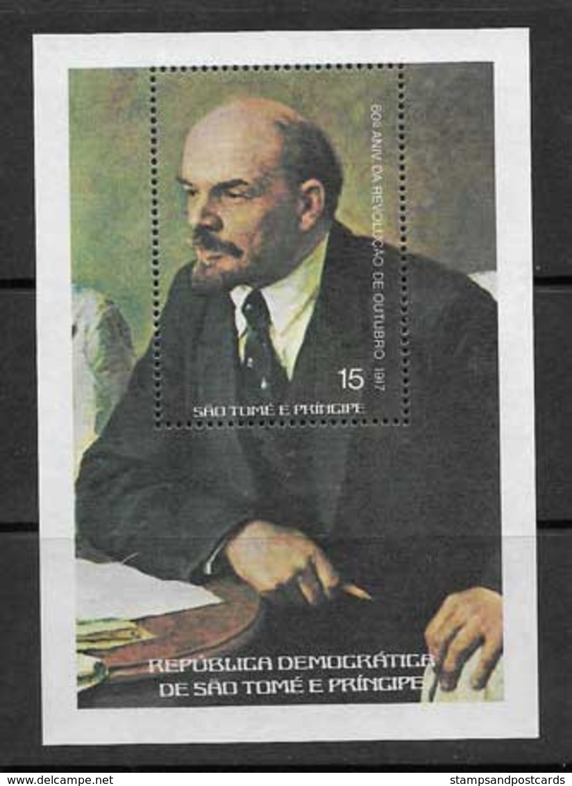 Sao Tome Et Principe 1977 Revolution Russe URSS Lénine Bloc St Thomas & Prince Russian Revolution USSR Lenin ** - Sao Tome Et Principe