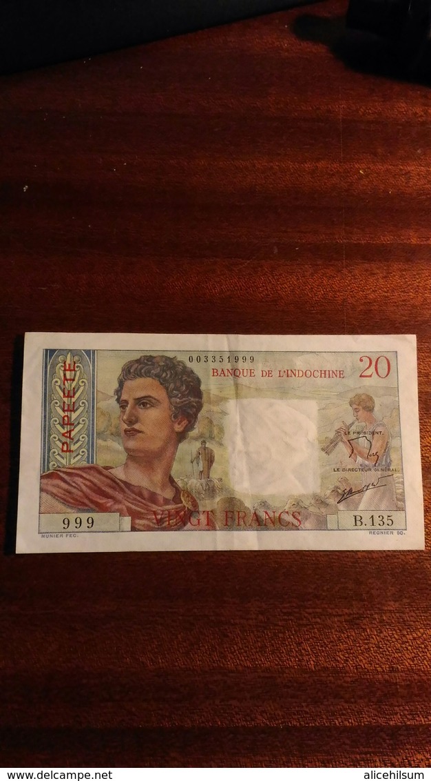 20 Francs Papeete Banque De L'indochine - Indochine