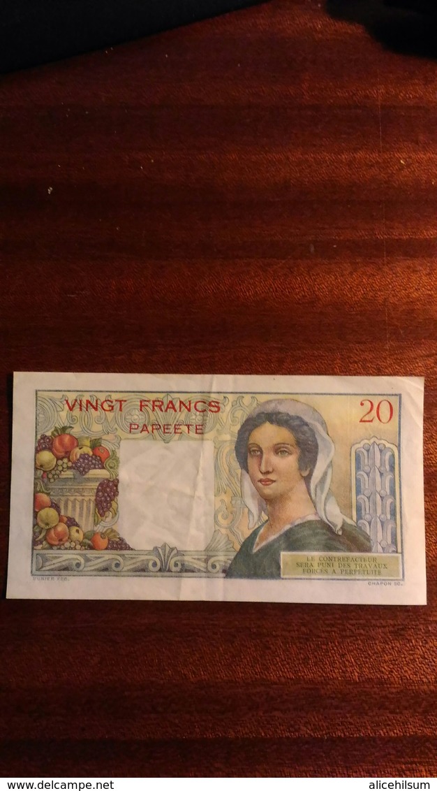 20 Francs Papeete Banque De L'indochine - Indochine