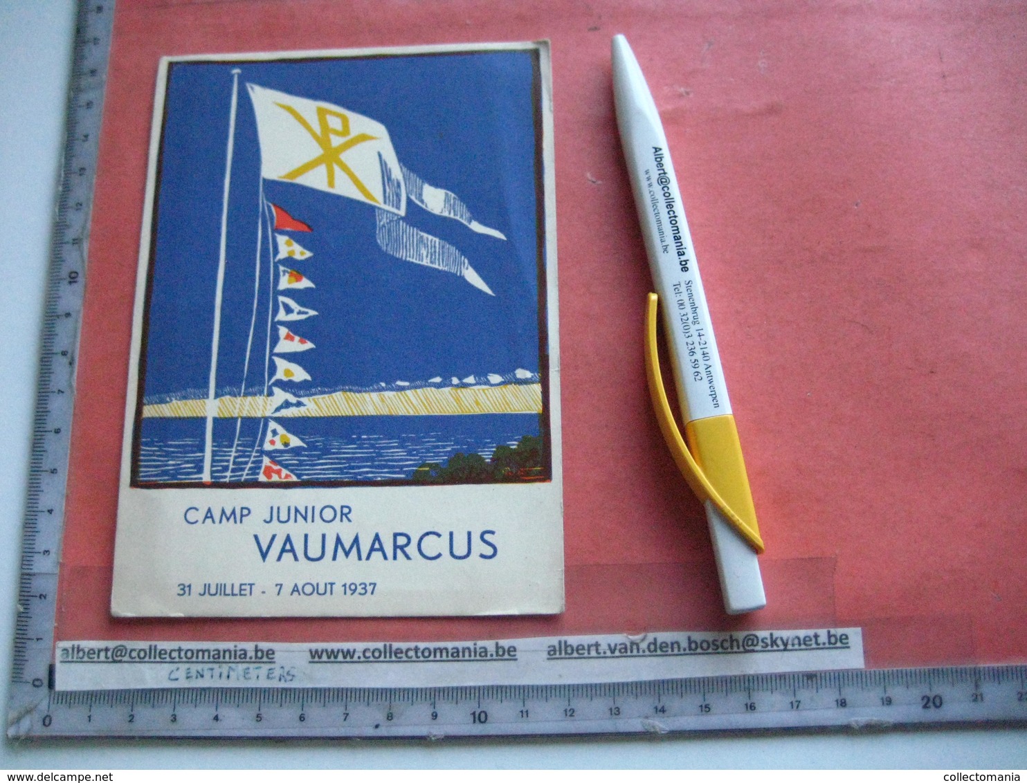 2 Cartes : VAUMARCUS  PX Anno 1937 - Camp Junior + OLV Van Jong Vlaanderen Zegen Uw Land En Uw Volk VLAAMS - 1900-1949