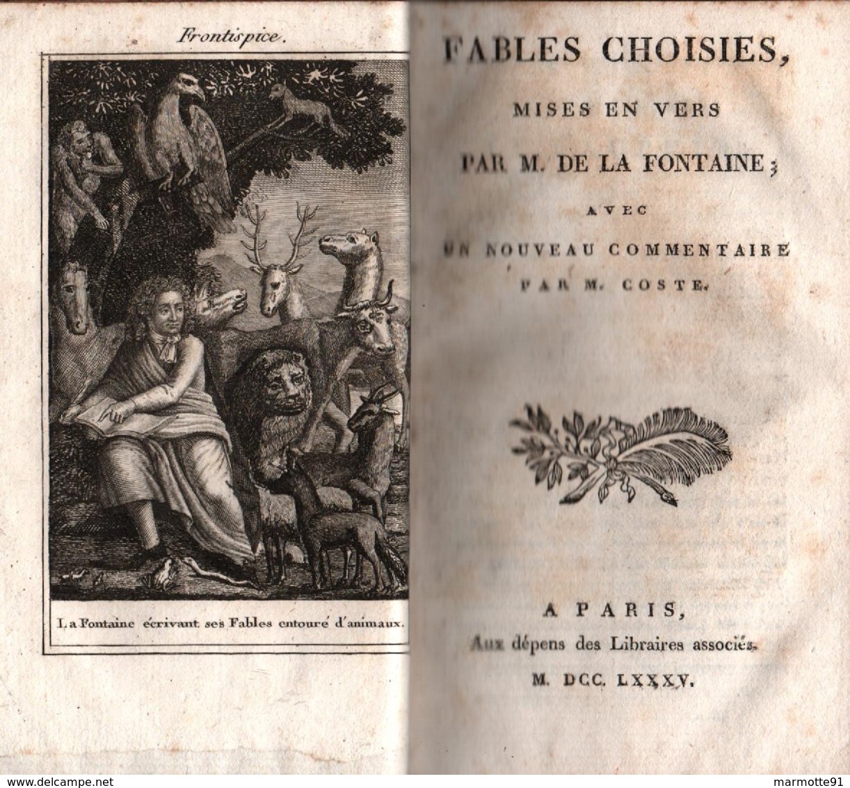 FABLES CHOISIES MISES EN VERS PAR M. DE LA FONTAINE   PARIS 1785 - 1701-1800