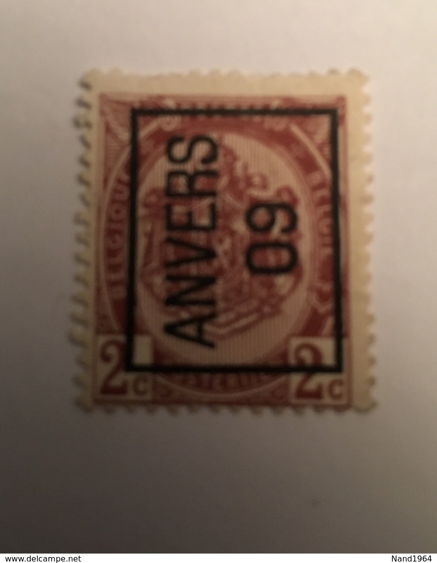 1909 - 2c Anvers - Typo Precancels 1906-12 (Coat Of Arms)