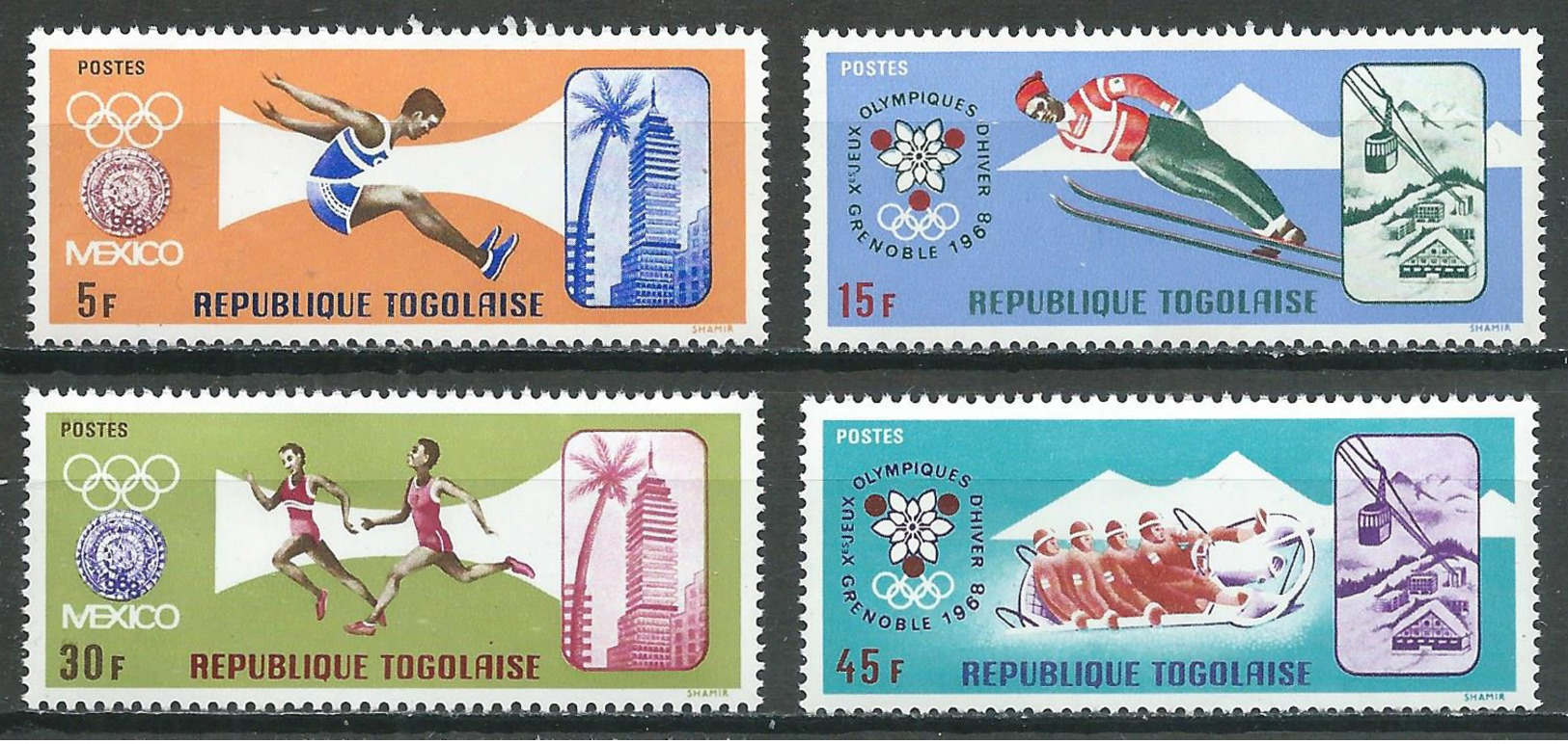 Togo YT N°556/559 Jeux Olympiques De Mexico Et D'hiver Grenoble 1968 Neuf ** - Togo (1960-...)