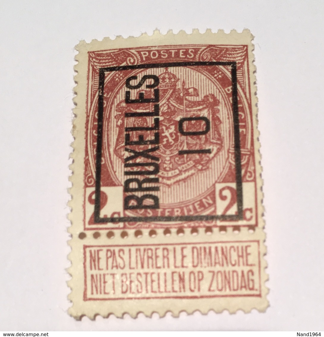 1910 - 2c Bruxelles - Typos 1906-12 (Armoiries)