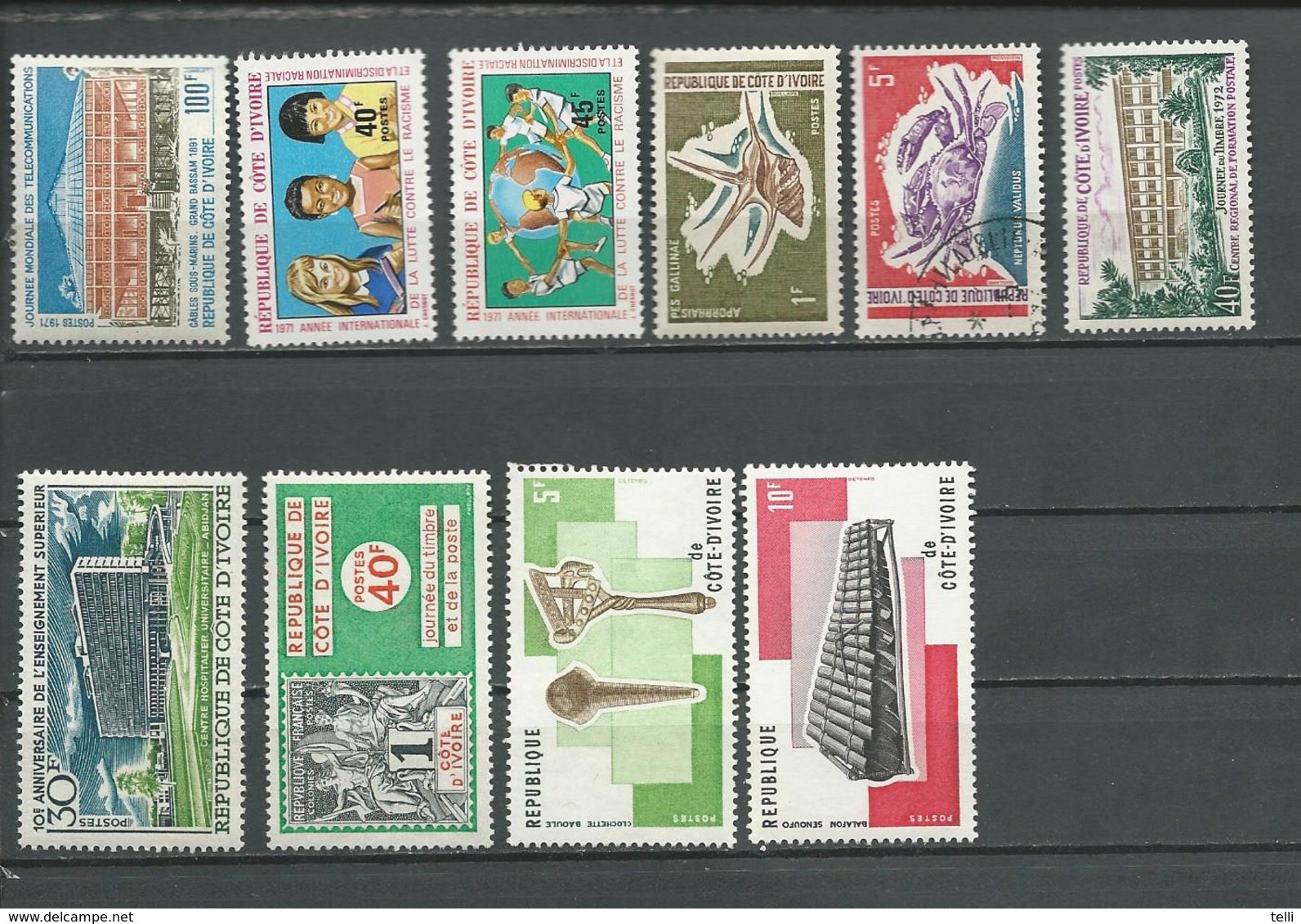 COTE IVOIRE Voir Détail (10) **, * Et O Cote 9,25 $ 1971-7 - Côte D'Ivoire (1960-...)
