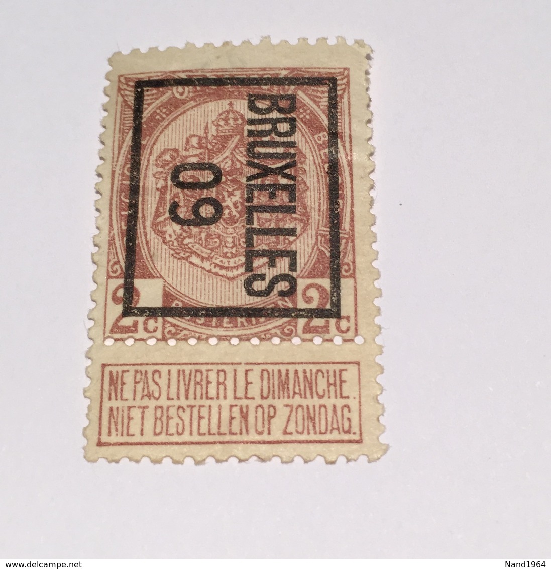 1909 2c Bruxelles - Typos 1906-12 (Wappen)