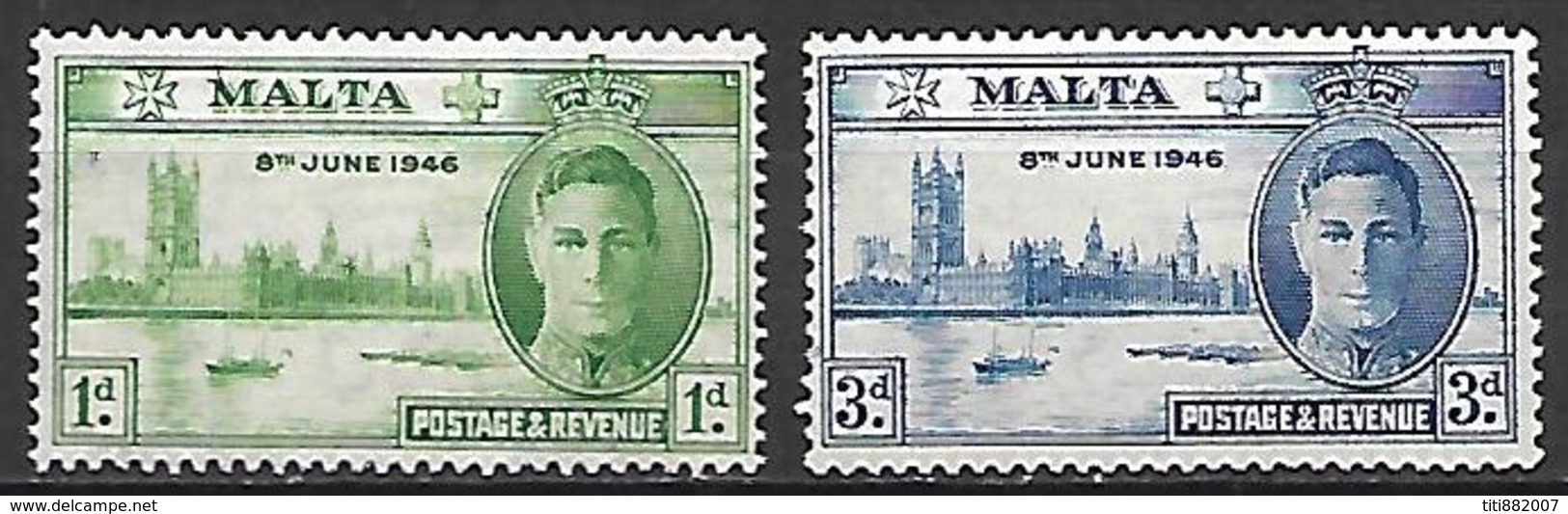 MALTE    -   1946 .   Y&T N° 199 / 200 **. - Malte (...-1964)