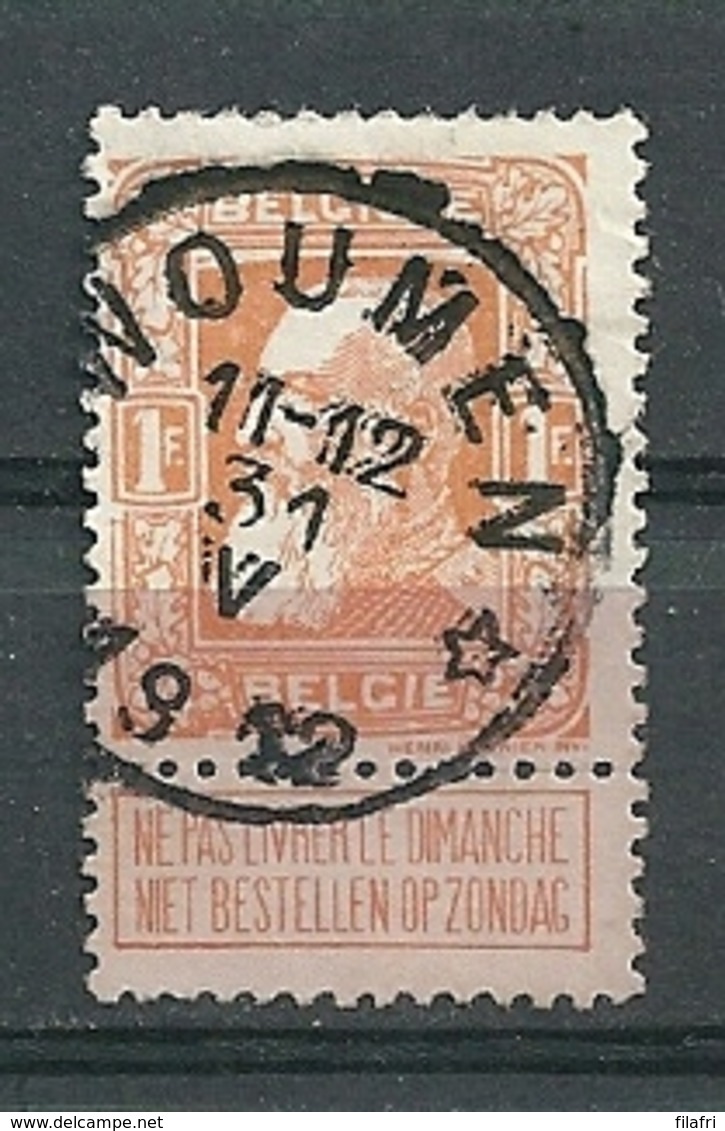 79 Gestempeld WOUMEN (sterstempel) - COBA 15 Euro - 1905 Breiter Bart