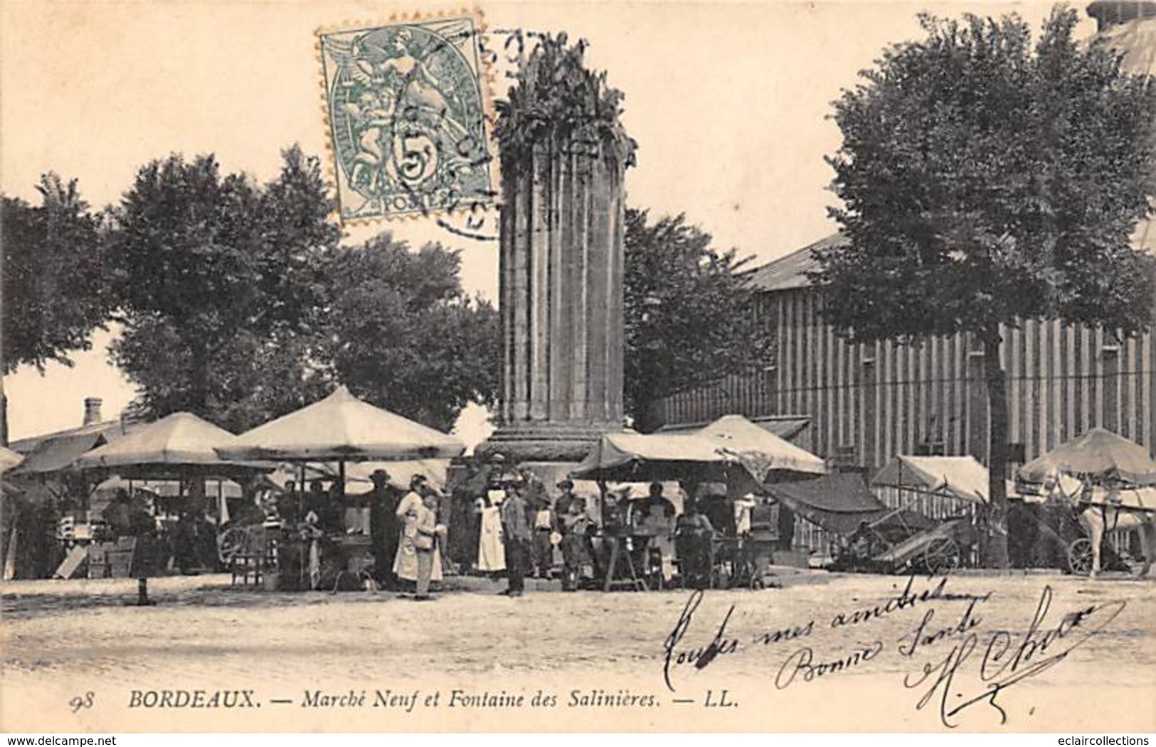 Bordeaux      33       Marché Neuf Et Fontaine Des Salinières     (voir Scan) - Bordeaux