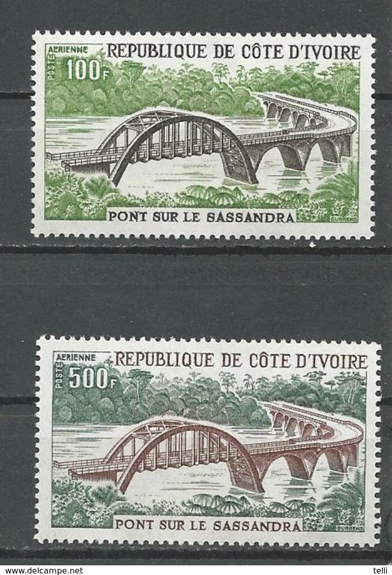 COTE IVOIRE Scott  C56-C57 Yvert  PA62-PA63 (2) ** Cote 14,00 $ 1974 - Côte D'Ivoire (1960-...)