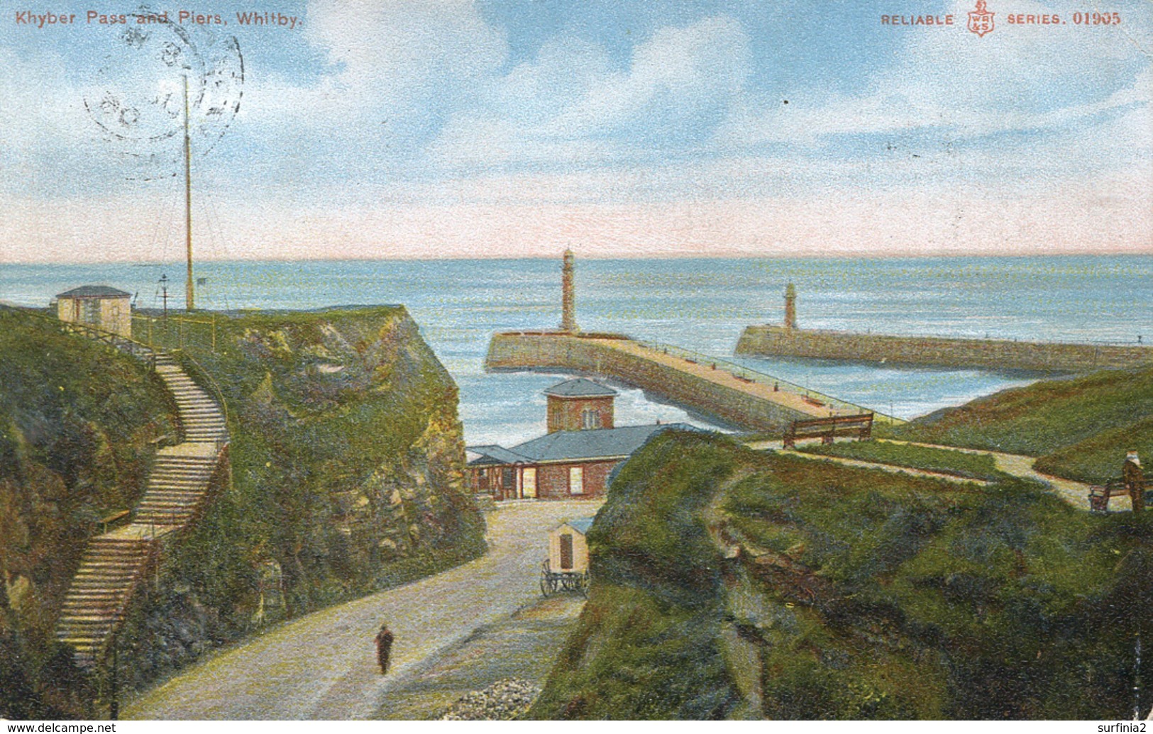 YORKS - WHITBY - KHYBER PASS AND PIERS 1906 Y1405 - Whitby