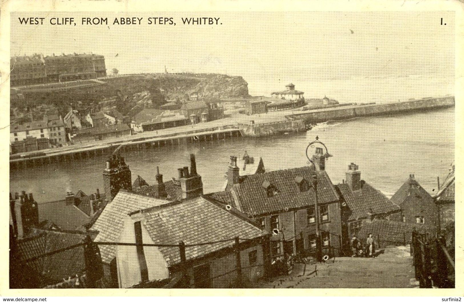 YORKS - WHITBY - WEST CLIFF FROM ABBEY STEPS  Y754 - Whitby
