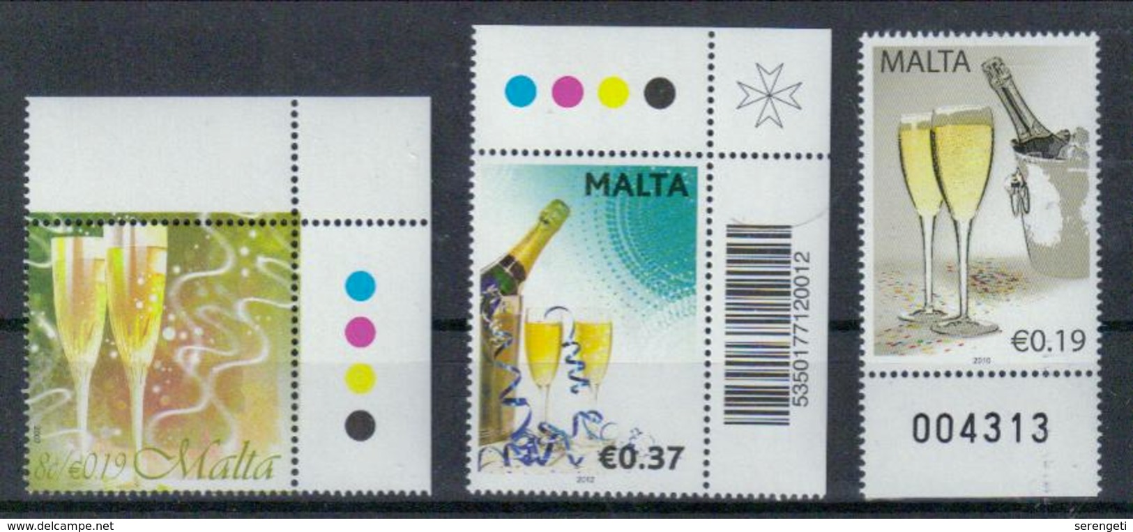 Malta 'Sekt' / Malta 'Champaign' **/MNH 2007/2010/2012 - Wein & Alkohol