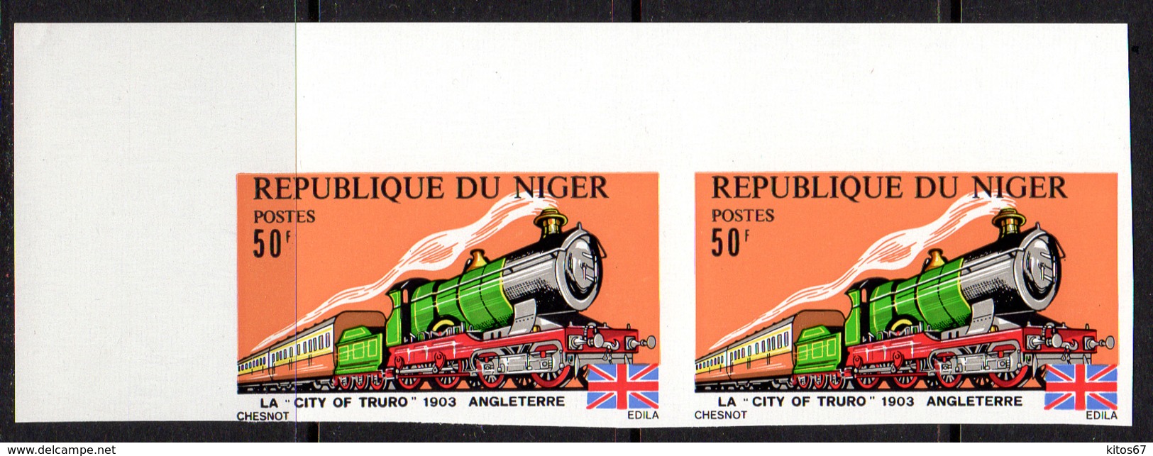 Yvert N° 316-319 ** ND Locomotives Train Imperf MNH - Niger (1960-...)